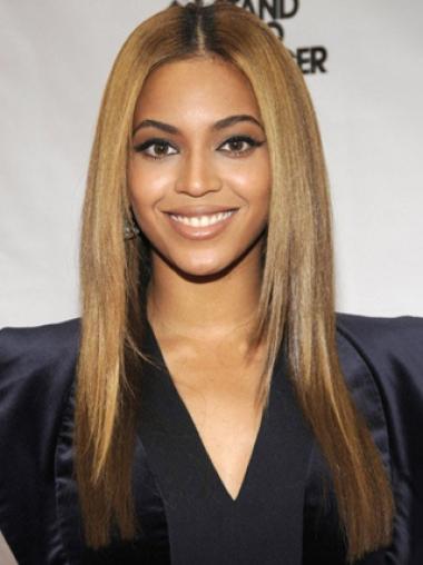 Brun 18" Glat Lace Front Lang Beyonce Parykker