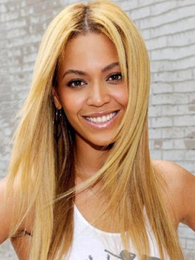 Blond 20" Glat Lace Front Uden Pandehår Beyonce Paryk