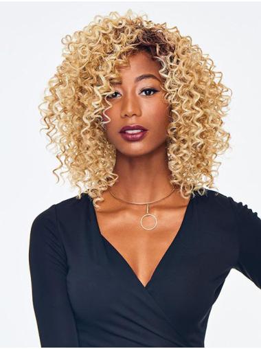 Kort Krøllet Monofilament Blond Afroamerikanske Parykker