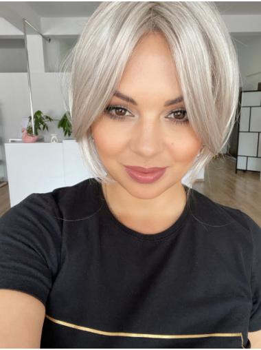 Glat Lace Front Syntetisk Bob Grey Wigs