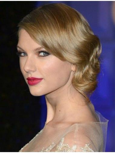 Bølge 14" Blond 100% Hand-tied Uden Pandehår Taylor Swift Parykker