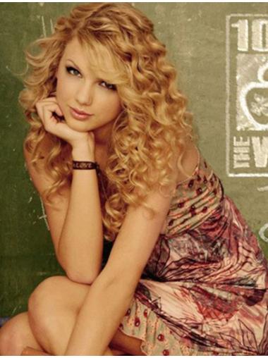Bølge Blond 20" Lang Capless Med Pandehår Taylor Swift Paryk