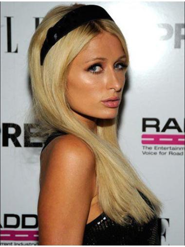 Uden Pandehår Glat 19" Blond Syntetisk Lang Paris Hilton Paryk