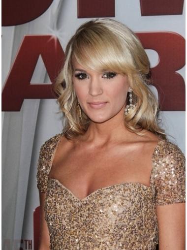 Lace Front Bølge Med Pandehår Mellem 16" Blond Carrie Underwood Parykker