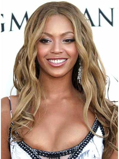 Lang 16" Blond Syntetisk Bølge Uden Pandehår Beyonce Paryk