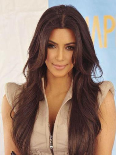 Rødbrun Lace Front Bølge Uden Pandehår 26" Kim Kardashian Paryk