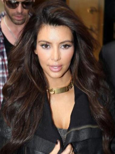 Rødbrun Lace Front Bølge Uden Pandehår 24" Kim Kardashian Paryk
