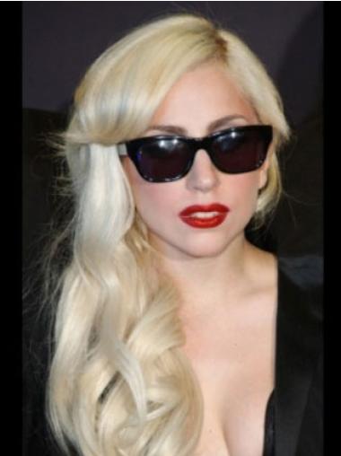 Blond Syntetisk Lang Bølge Med Pandehår 16" Lady Gaga Parykker