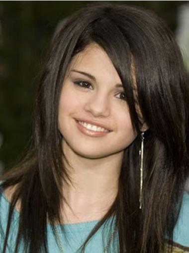 Lang Syntetisk Glat Capless 16" Selena Gomez Parykker
