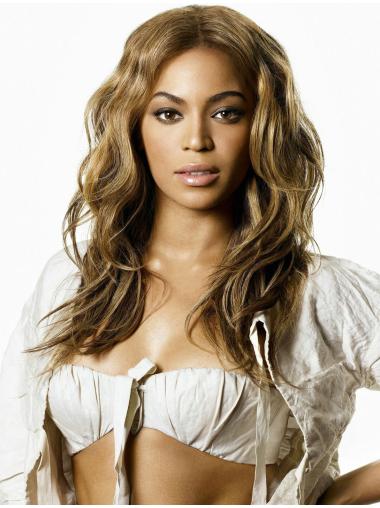 Lang 18" Blond Syntetisk Bølge Uden Pandehår Beyonce Parykker