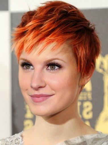 Lace Front 8" Syntetisk Kort Glat Hayley Williams Paryk