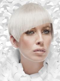 Ideel Lace Front 8" Platin Blonde Kort Glat Fashion Parykker